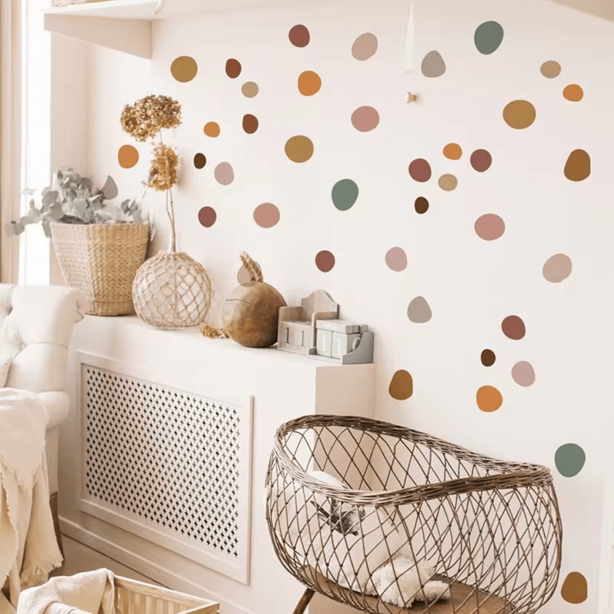 Montegoni Wandsticker 42 Stück Böhmen Stil unregelmäßigen Kreis Steine Wandaufkleber (Wandtattoo für Schlafzimmer,kinderzimmer,Wand deko), wasserdichte,abnehmba – Bild 5 von 5