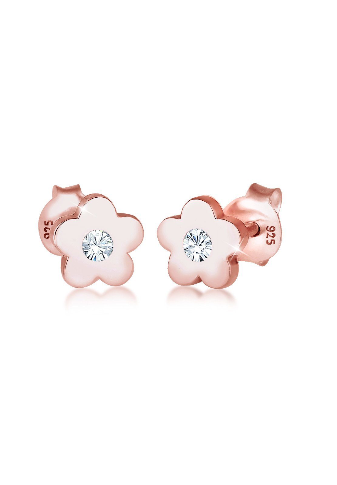 Blume rosa neu Crystal 925 Silber Kinderschmuck Kinderohrringe Ohrringe 