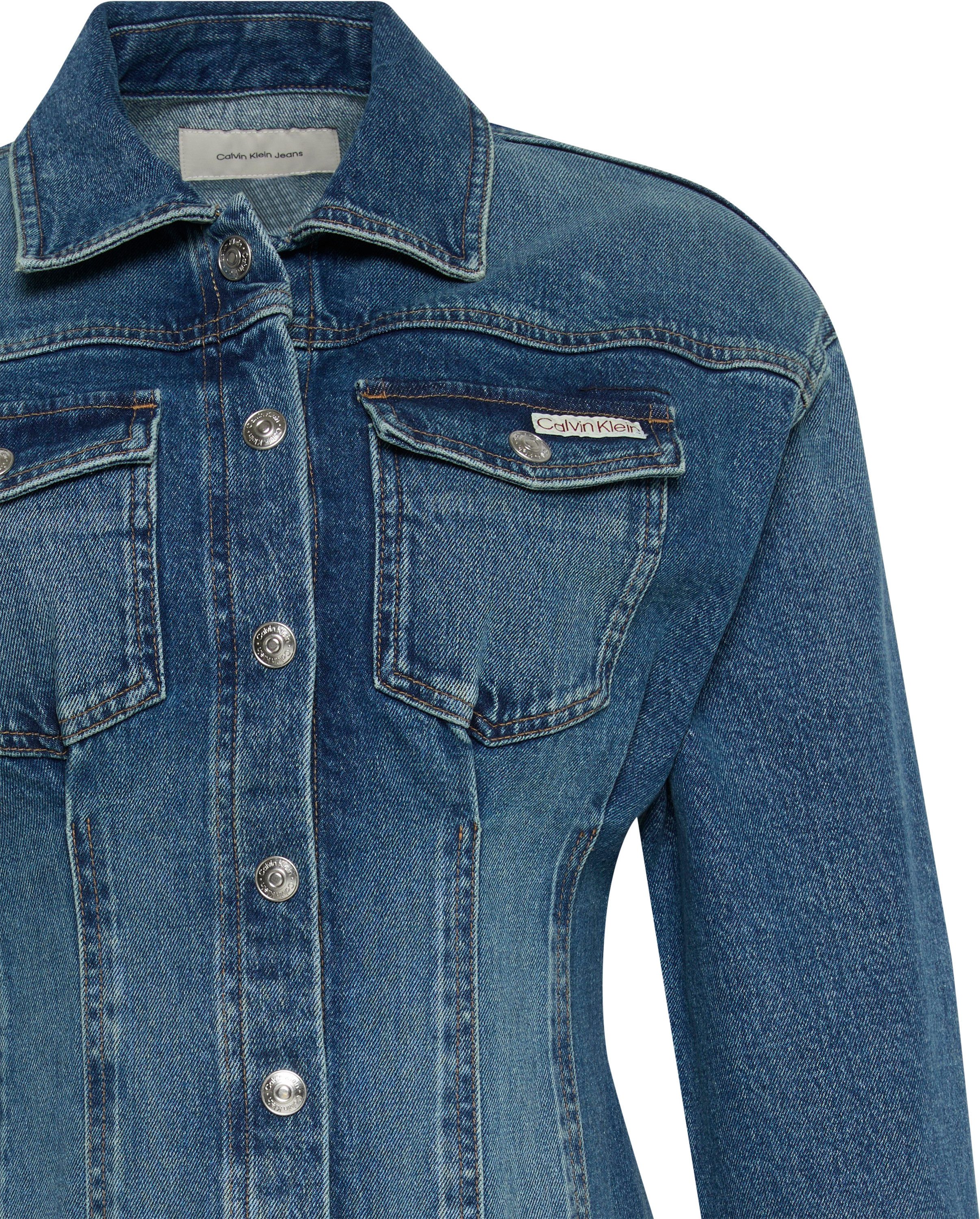 Calvin Klein Jeans Jeanskleid LS DENIM MINI DRESS Mit Rundhalsausschnitt, figurbetont