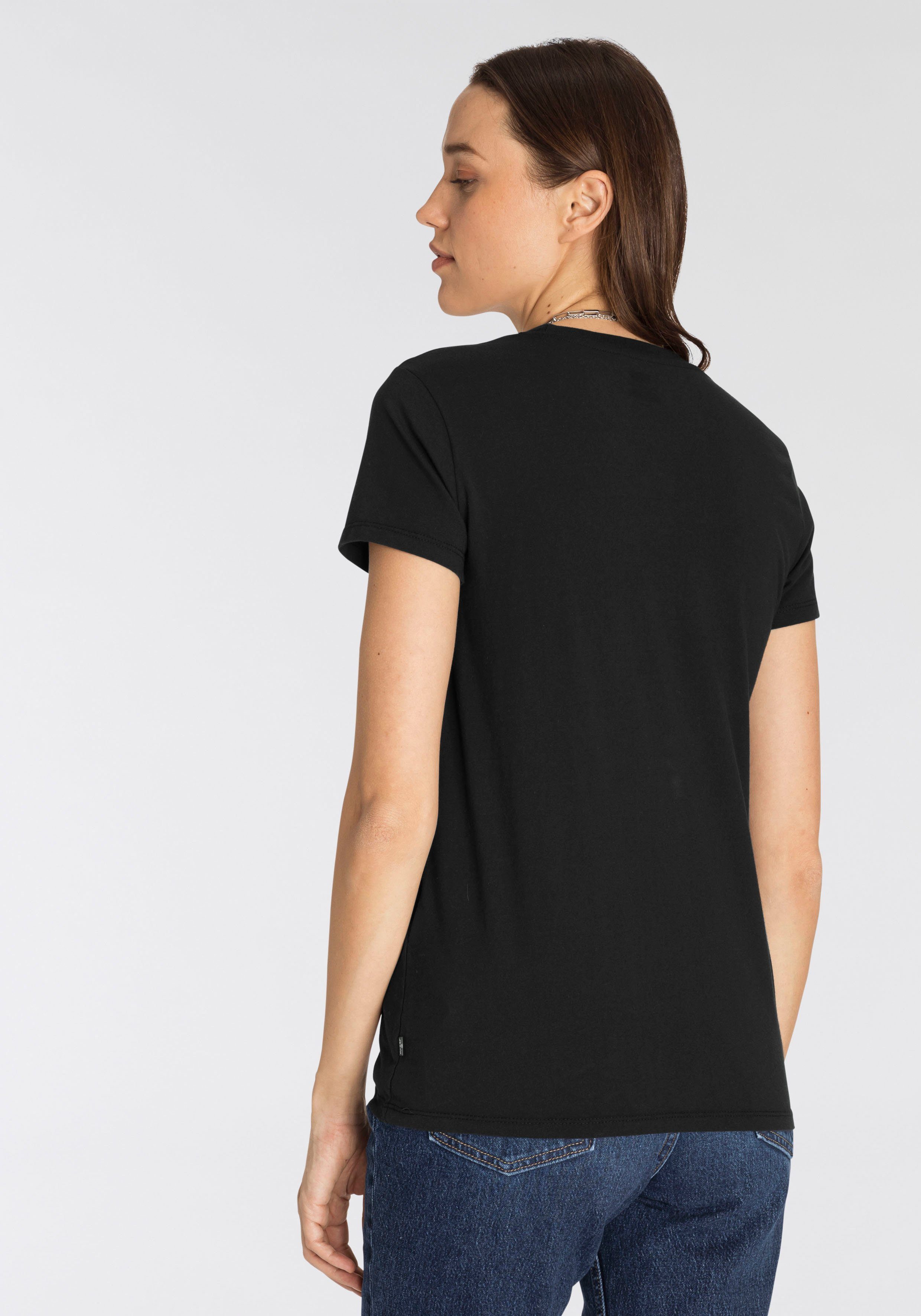 Levi's® T-Shirt THE PERFECT Markenschriftzug schwarz TEE Mit