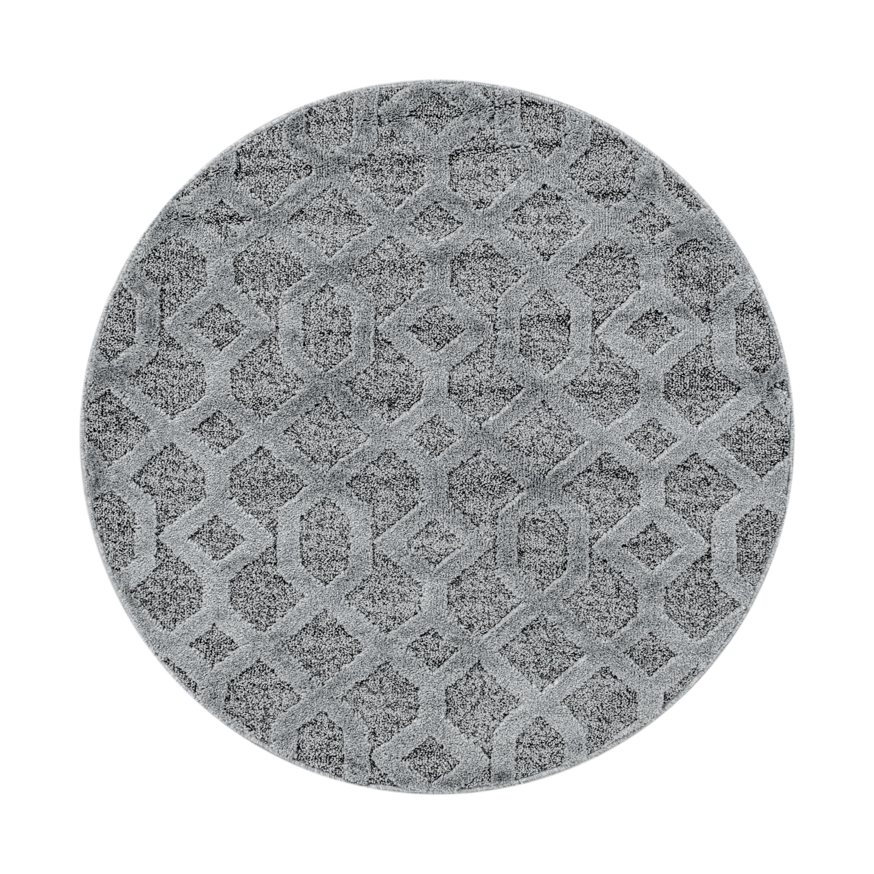 Carpettex Hochflor-Teppich Geometrisch Design, Rund, Höhe: 20 mm, Teppich Wohnzimmer Geometrisch Design 3D Optik Skandinavische Stil