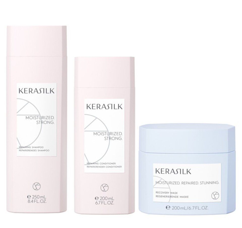 Kerasilk Repariendes Conditioner + Shampoo 3-tlg., vegan Maske, Haarpflege-Set + Set,