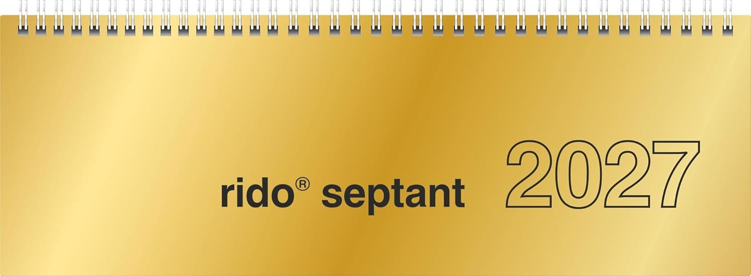 Querkalender rido/idé Querterminbuch Mod. septant 2027, 305×105 mm, Karton, gold