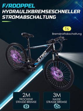 Ulife E-Bike Praoahei F1, City-Elektrofahrrad, 178*102*82cm, Tragfähigkeit 120kg, Hinterradantrieb, wasserdicht, Fahrmodi Mensch/unterstützt/reiner Elektromodus