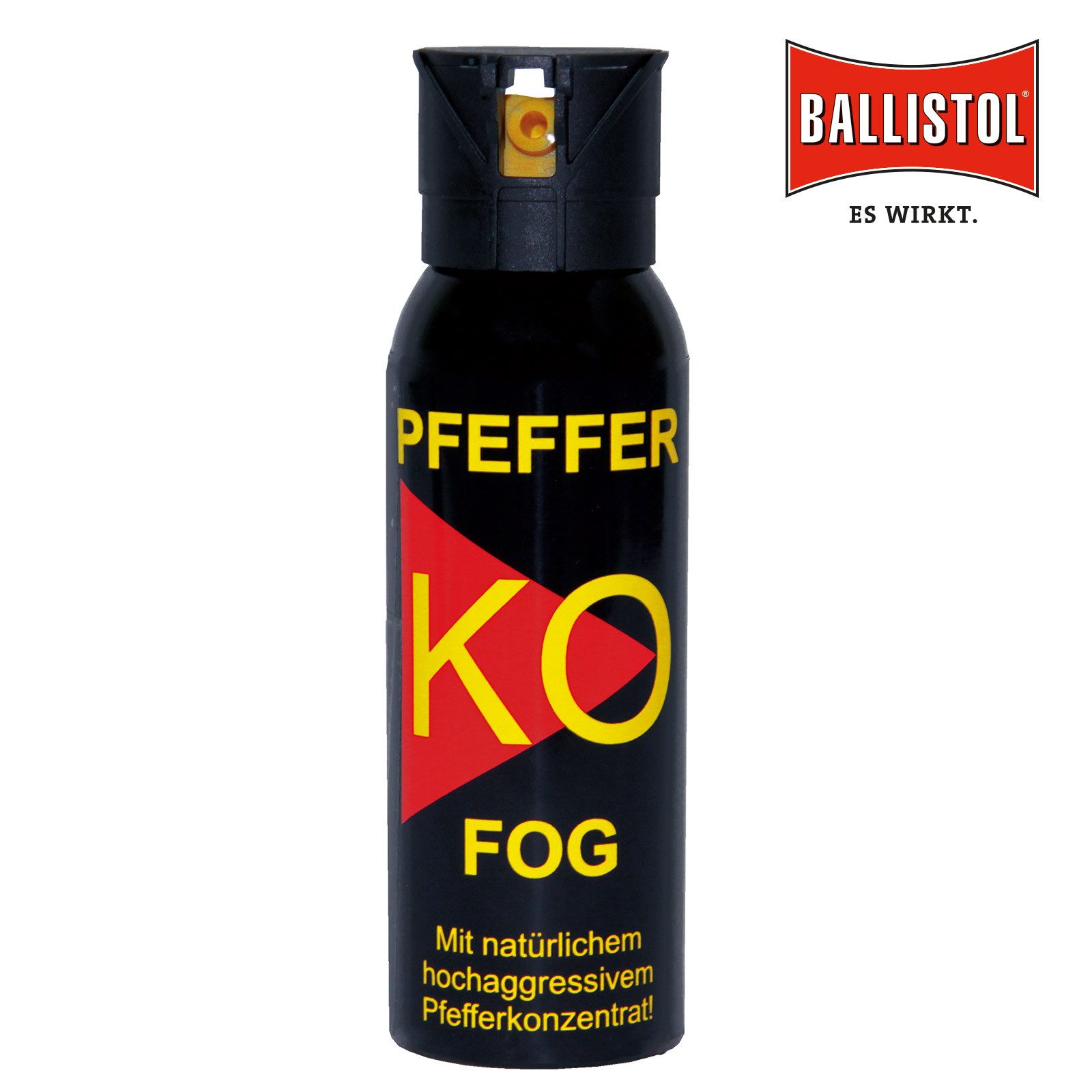 Ballistol Marderspray BALLISTOL Pfeffer-KO-Spray FOG, 100ml, Tierabwehrspray, Reichweite bis ca. 3–5 m, Sprühnebel, Pfeffer-KO Spray zur Abwehr aggressiver Tiere beim Joggen