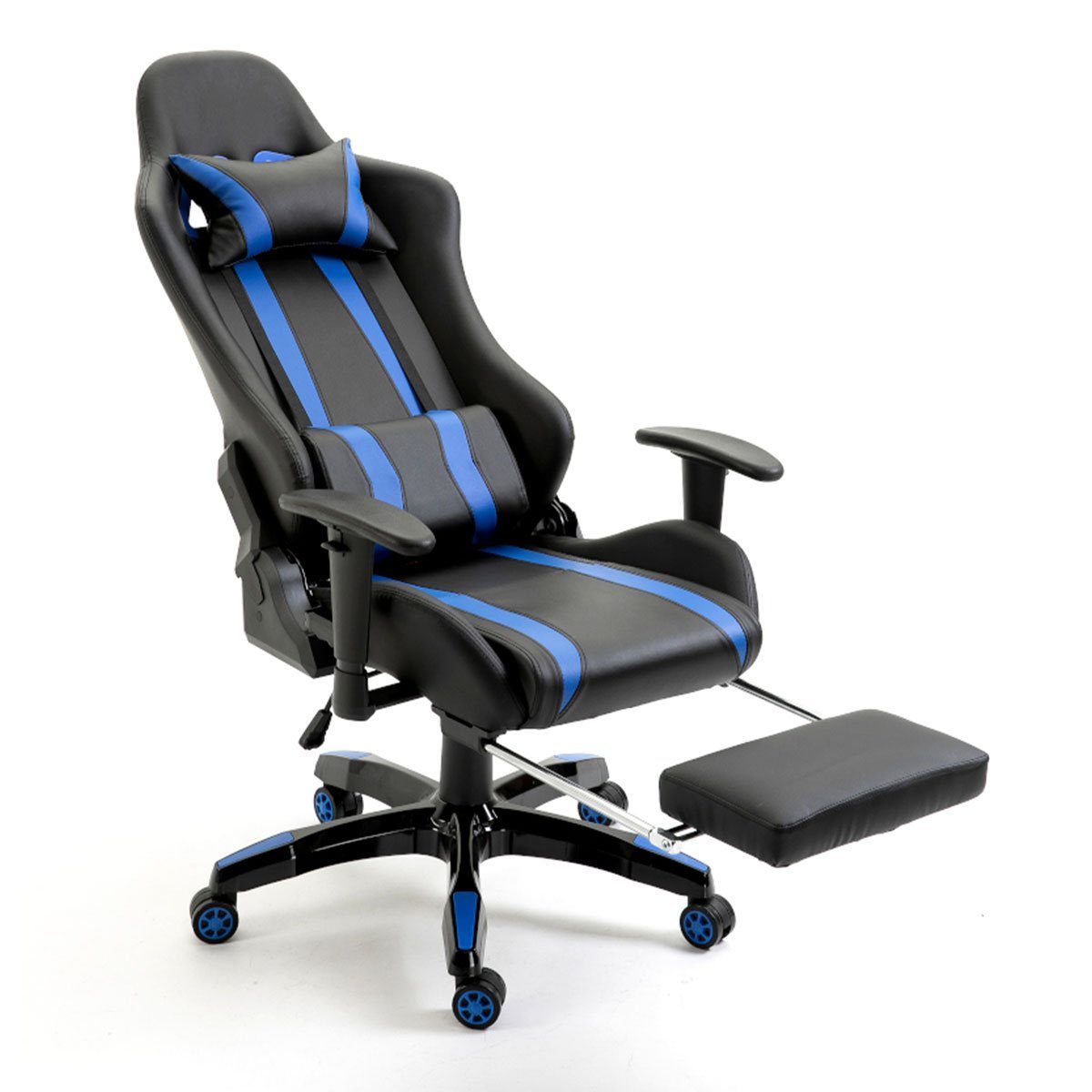 blau Leder-Optik Farbwahl SVITA Racing Bürostuhl Chefsessel Gaming-Stuhl Schreibtischstuhl mit Armlehnen