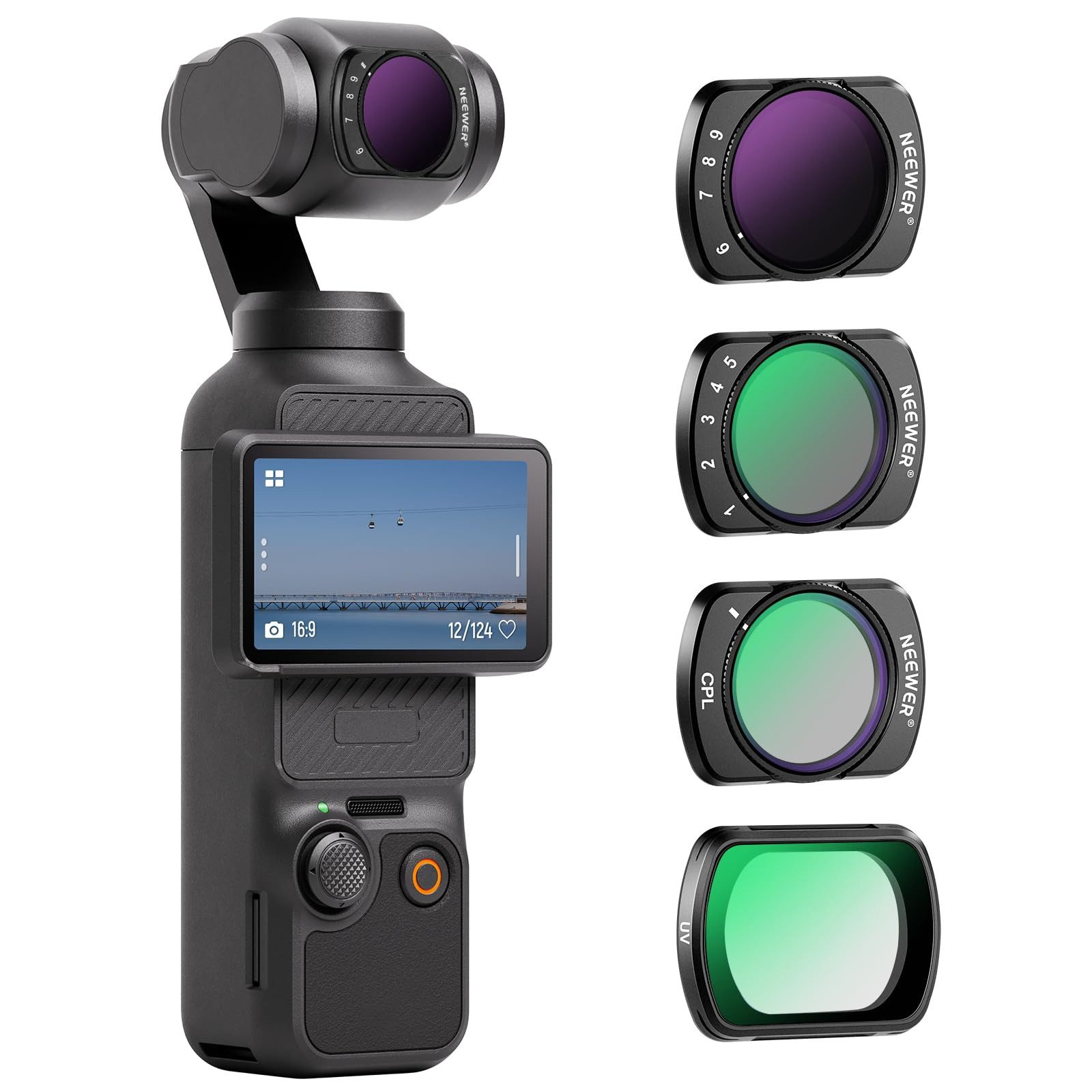 Neewer FL-P9 Magnetisches ND Filter Set für DJI Osmo Pocket 3, ND2-512 Foto-Filter-Sets (Flexible ausgewogene Belichtungssteuerung)