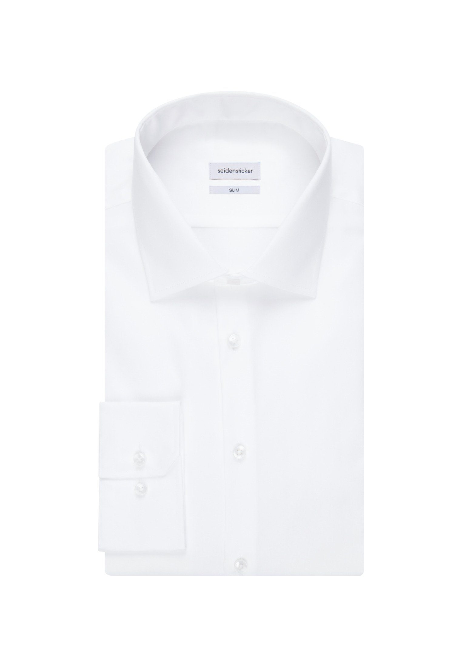 Uni Langarm Slim (01) Weiß seidensticker Kentkragen Businesshemd Slim