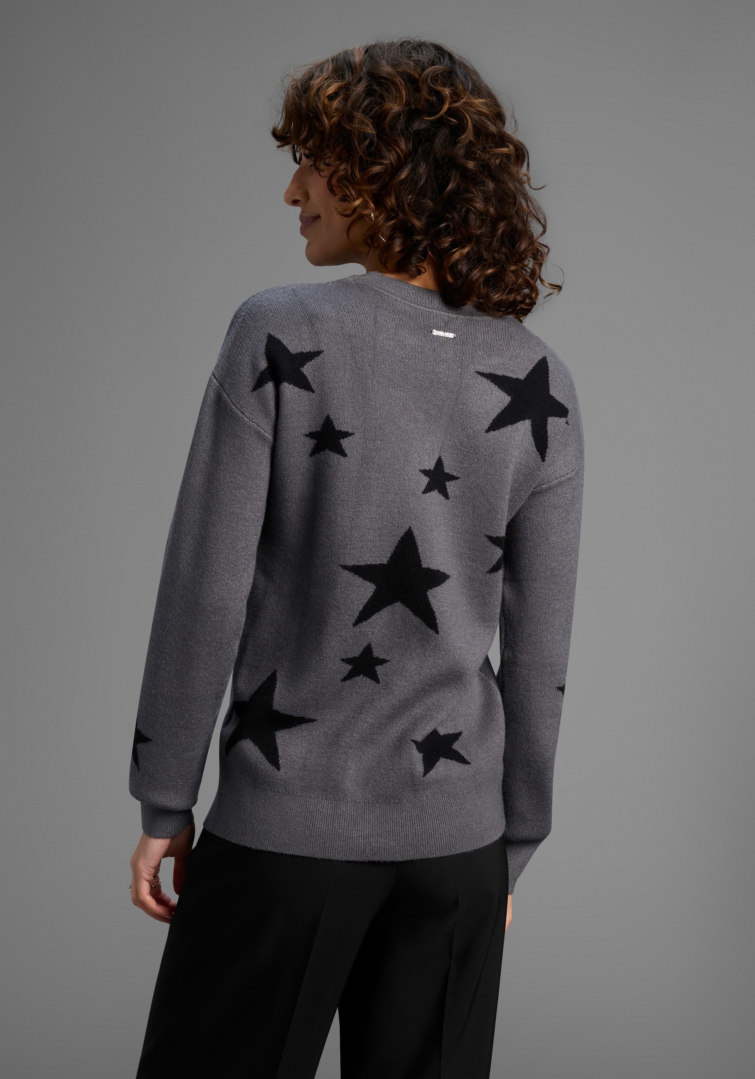 Laura Scott Rundhalspullover kuscheliger Winterstrick mit Muster