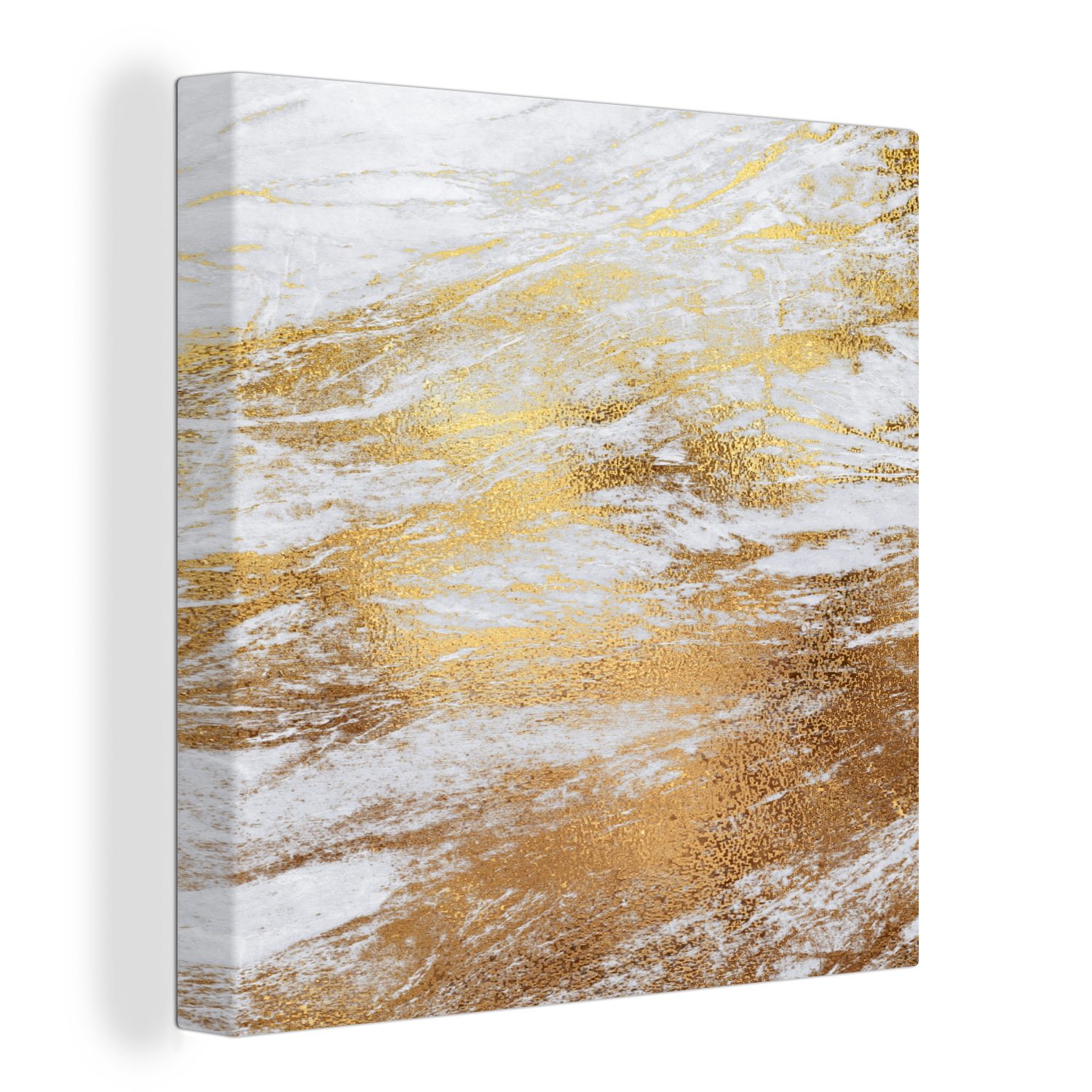 Marmor für Leinwand Gold, St), OneMillionCanvasses® - Leinwandbild Bilder - Schlafzimmer Wohnzimmer (1 Grau