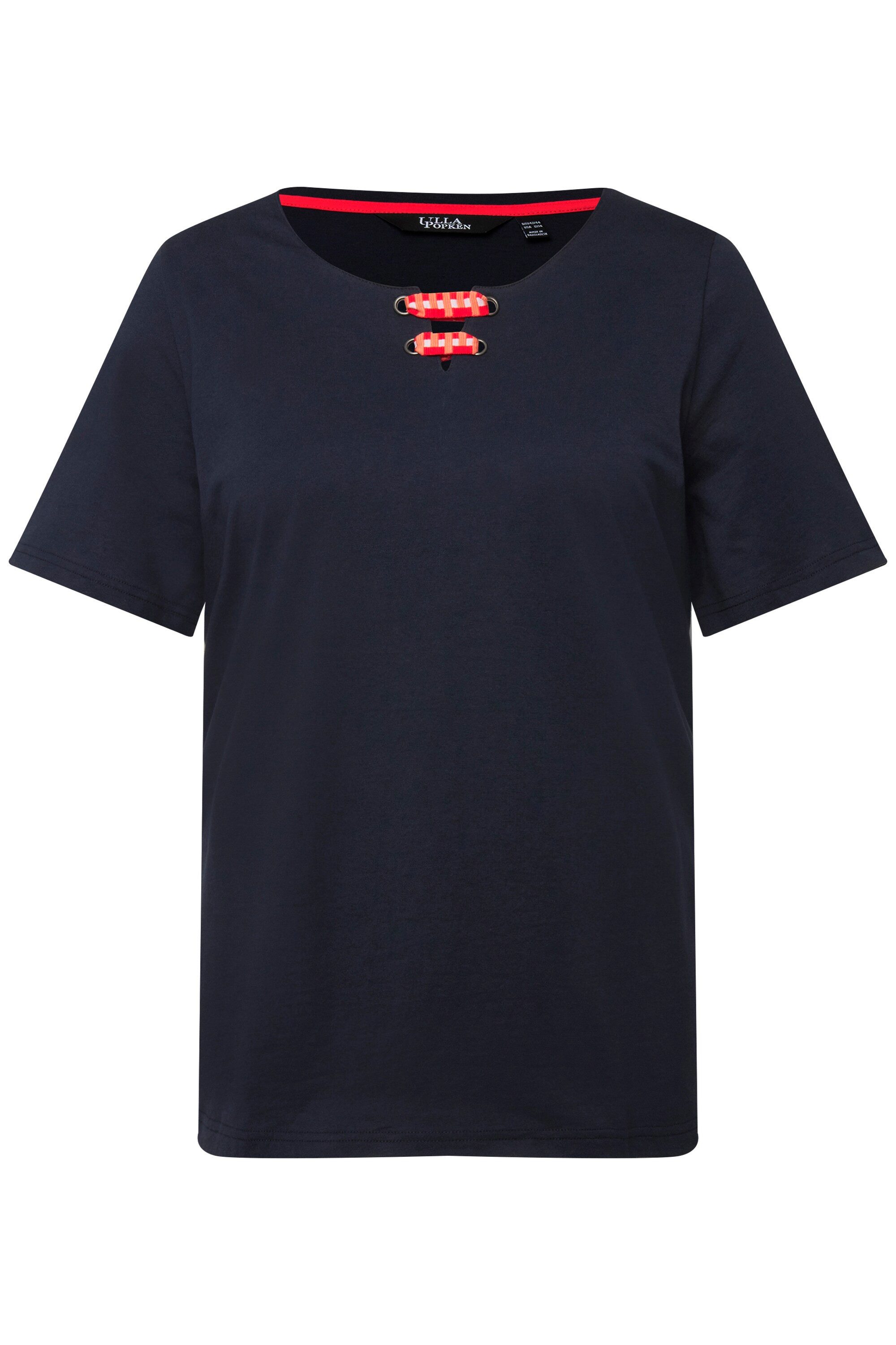 Ulla Popken T-Shirt T-Shirt Schnürung A-Linie günstig online kaufen