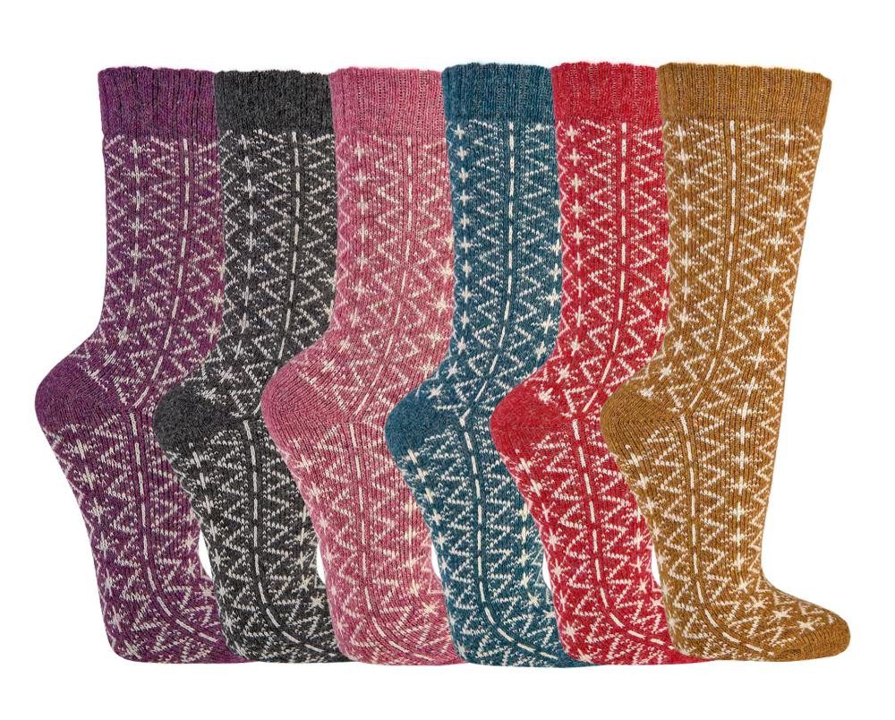 FussFreunde Komfortsocken 2 Paar Folklore TREND-Socken Wollsocken mit Merino- & Alpakawolle