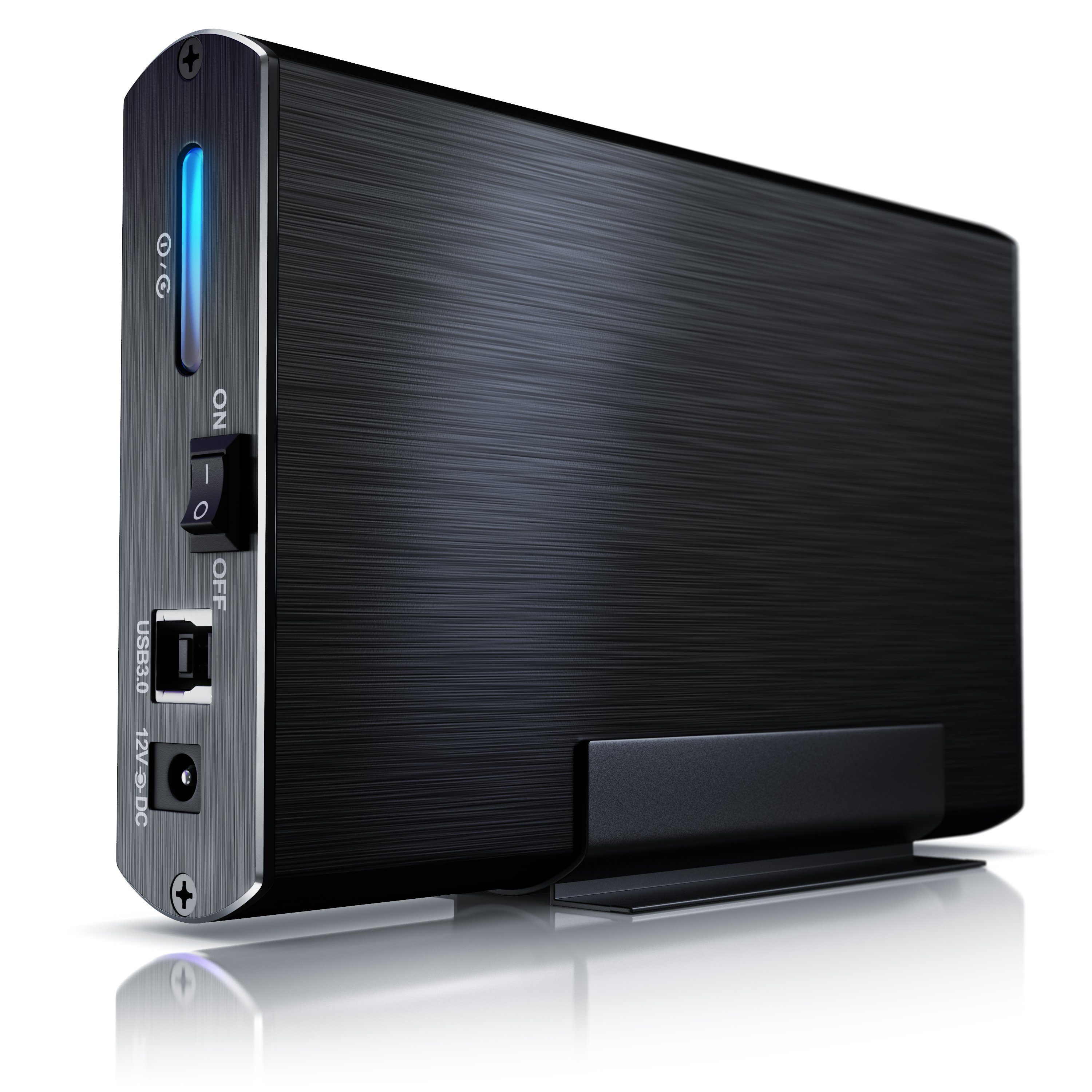 CSL Festplatten-Gehäuse, 3,5" USB 3.0 Aluminium Festplattengehäuse SATA I/II/III und SSD-fähig