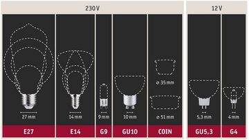 Paulmann LED-Leuchtmittel 3er Pack 4,7 W AGL E27 gold, E27, 3 St., Warmweiß