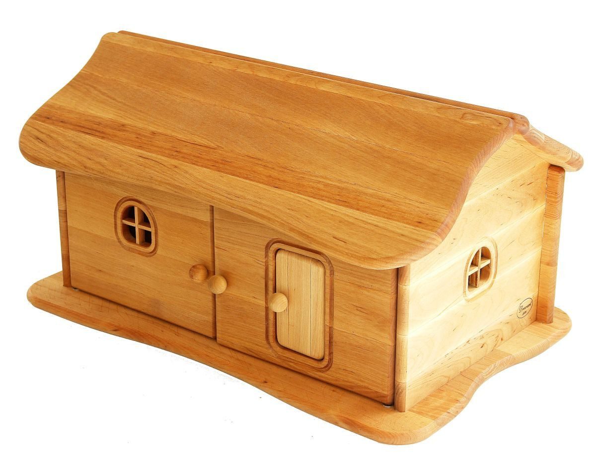 ERST-HOLZ Spielwelt Drewart Großes Haus mit Dach Bauernhaus Puppenhaus Kleiner Bauernhof, 935-4026 - Bauernhaus Puppenhaus Erle geölt
