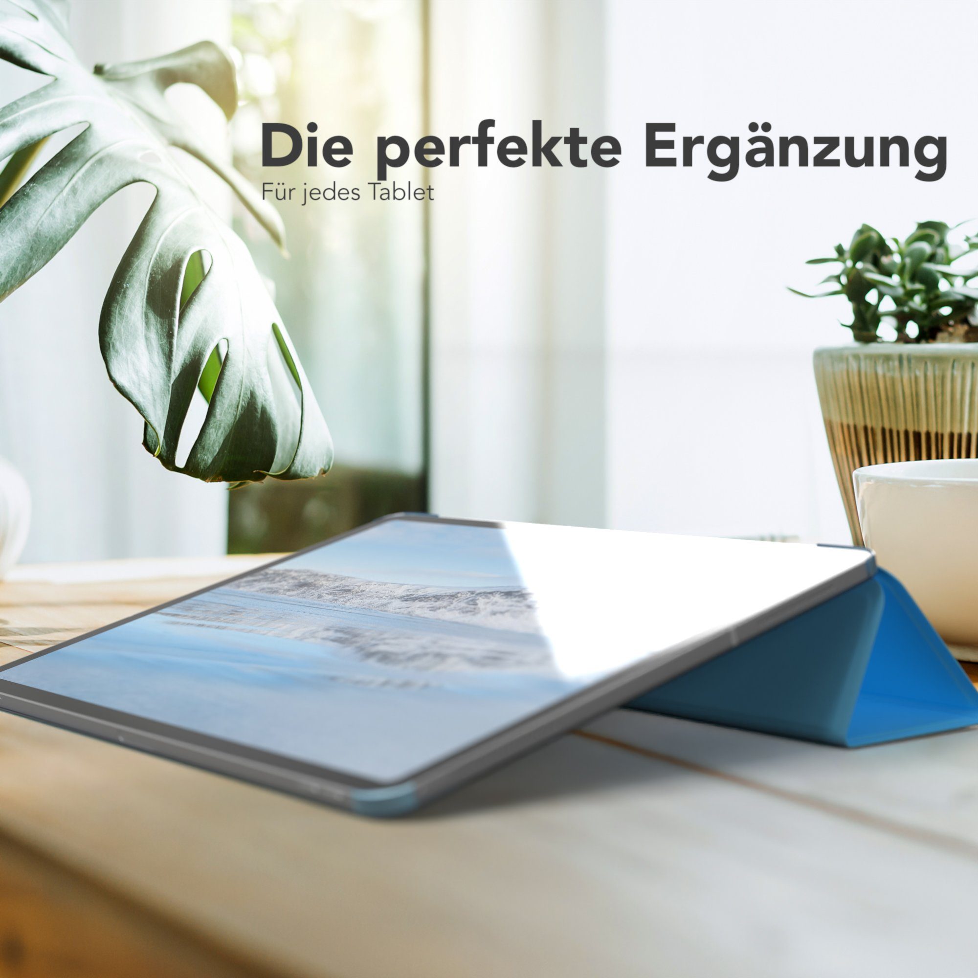 EAZY CASE Tablet-Hülle Smart Case für iPad Pro 12,9" 3./ 4./ 5./ 6. Gen. 12,9 Zoll, Klapphülle mit Standfunktion Tablet Hülle Book Case kratzfest Hellblau