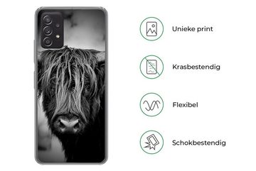 MuchoWow Handyhülle Schottischer Hochländer - Licht - Porträt - Natur, Phone Case, Handyhülle Samsung Galaxy A53, Silikon, Schutzhülle