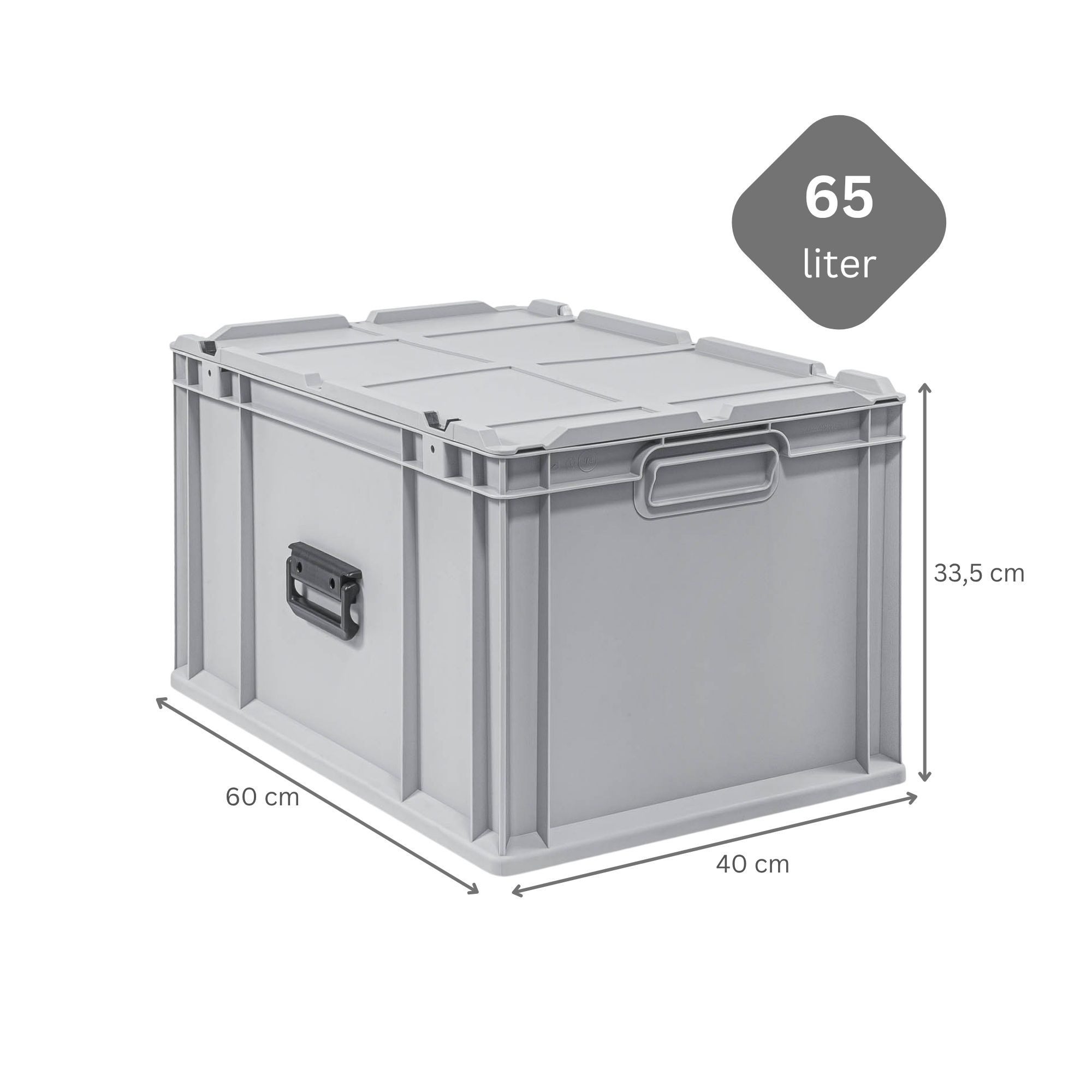PROREGAL® Stapelbox SuperSparSet Eurobox NextGen Portable, Verschiedene Größen/Mengen (SparSet, 2 St., Eurobox mit Scharnierdeckel, Deckelverschluss und Koffergriff), Eurobehälter, Transportbox, Transportbehälter, Stapelbehälter