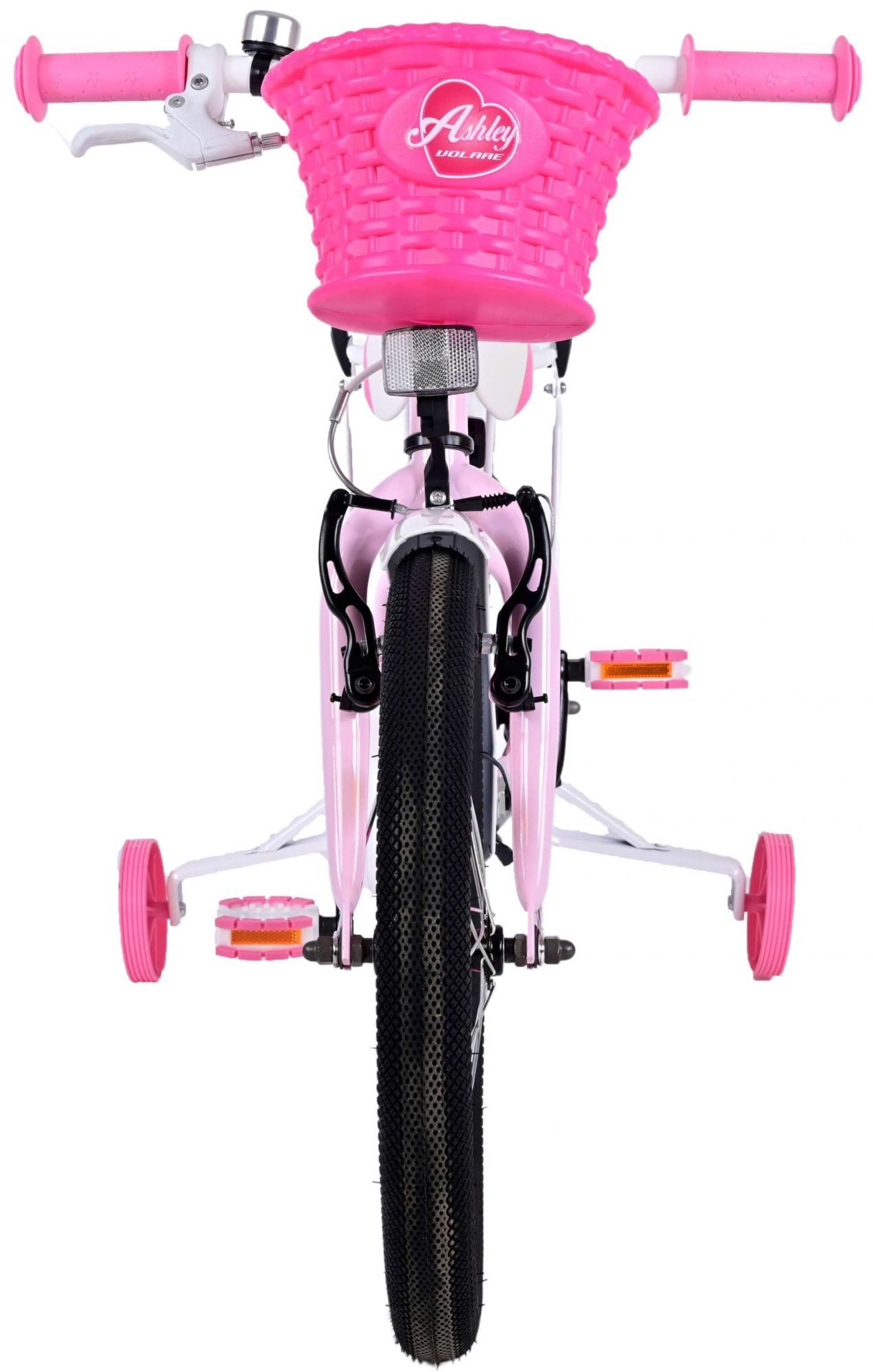 Volare Kinderfahrrad Volare Ashley - Mädchen - 18 Zoll - Rosa, Geschlossener Kettenschutz, abnehmbare Stützräder