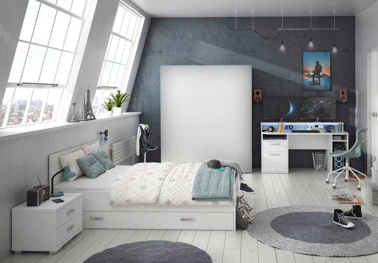 möbel-direkt.de Jugendzimmer-Set Gamingzimmer Tezaur "Snow", (Komplett günstig online kaufen