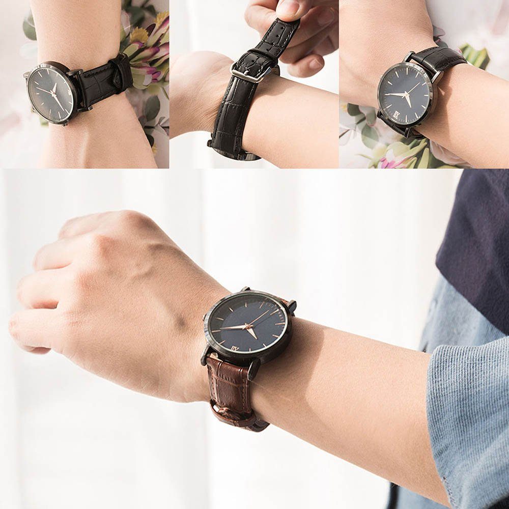 Sunicol Uhrenarmband Watch Strap,Genuine Leather, 16 - 24mm,Stainless Steel Pin Clasp, Replacement Straps for Tissot, Longines, IWC, Rolex Watch