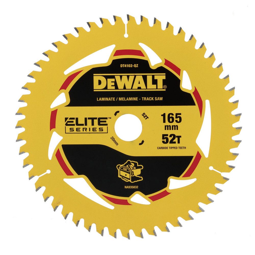 DeWalt Kreissägeblatt DEWALT DT4102 DT4102-QZ Kreissägeblatt 165 x 20 x 1 mm Zähneanzahl: 52