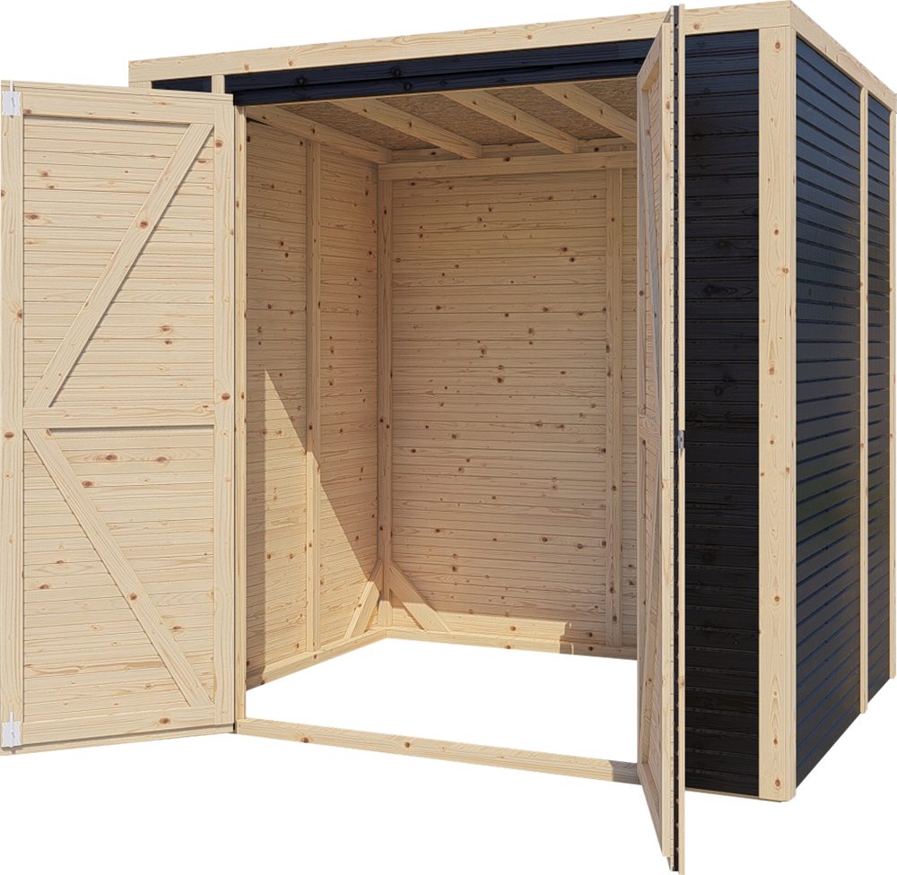 BERTILO Gerätehaus Box 2, in verschiedenen Farben, BxT: 207,2x170,3 cm, Hohe Doppeltür, hohe Wände – mehr Raum