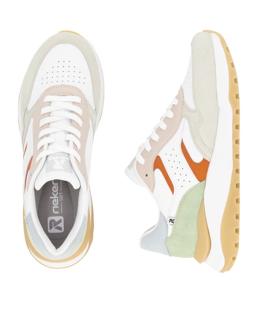 Rieker (Rauhleder) W2500 weiss/bunt Damen Sneaker günstig online kaufen
