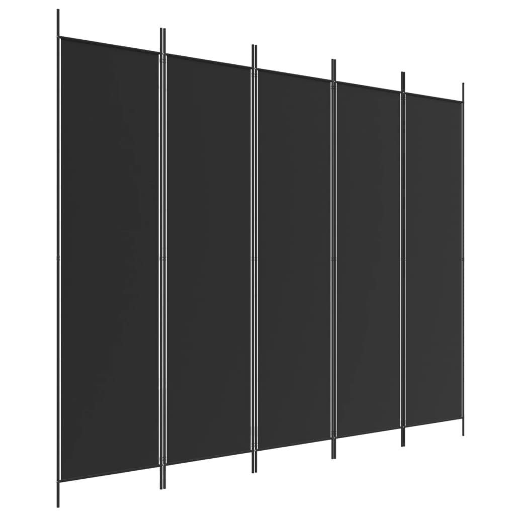 furnicato Raumteiler 5-tlg. Paravent Schwarz 250x200 günstig online kaufen