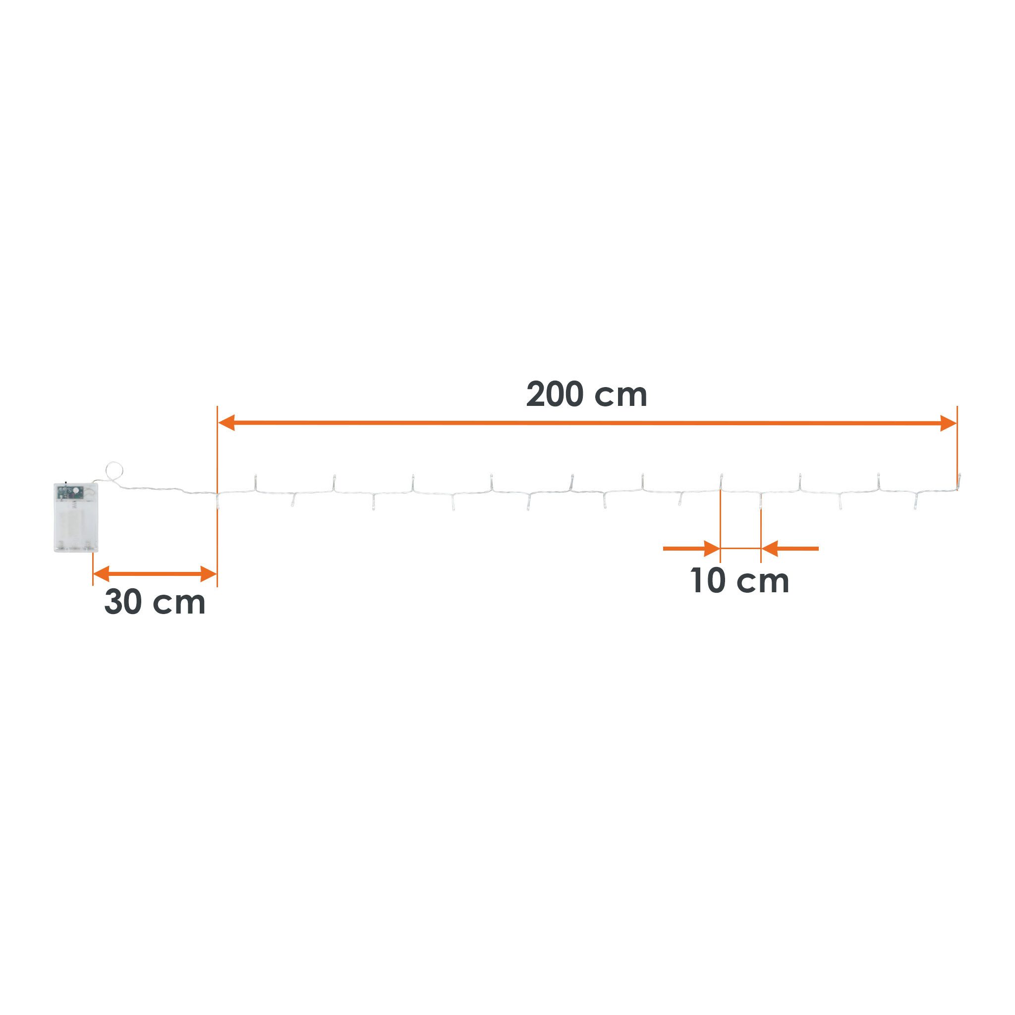 Spetebo LED-Lichterkette Lichterkette mit 20 LED in warm weiß - 300 cm, Weihnachts Tischlichterkette Deko Beleuchtung mit Timer – Bild 4 von 5