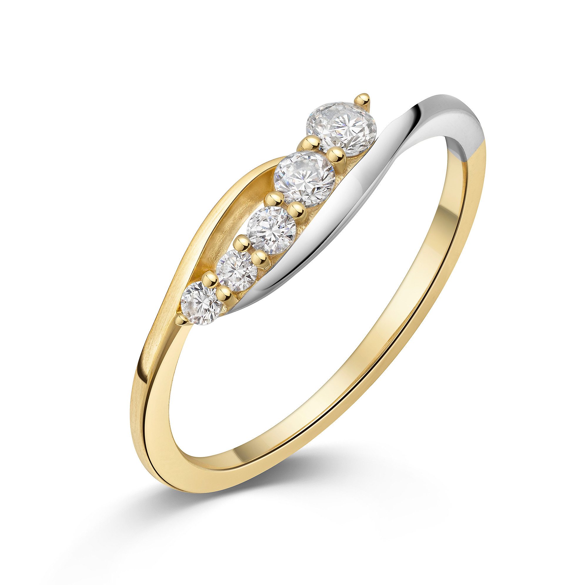 Fingerring Schmuck Geschenk Gold 333 Damenring Ring bicolor