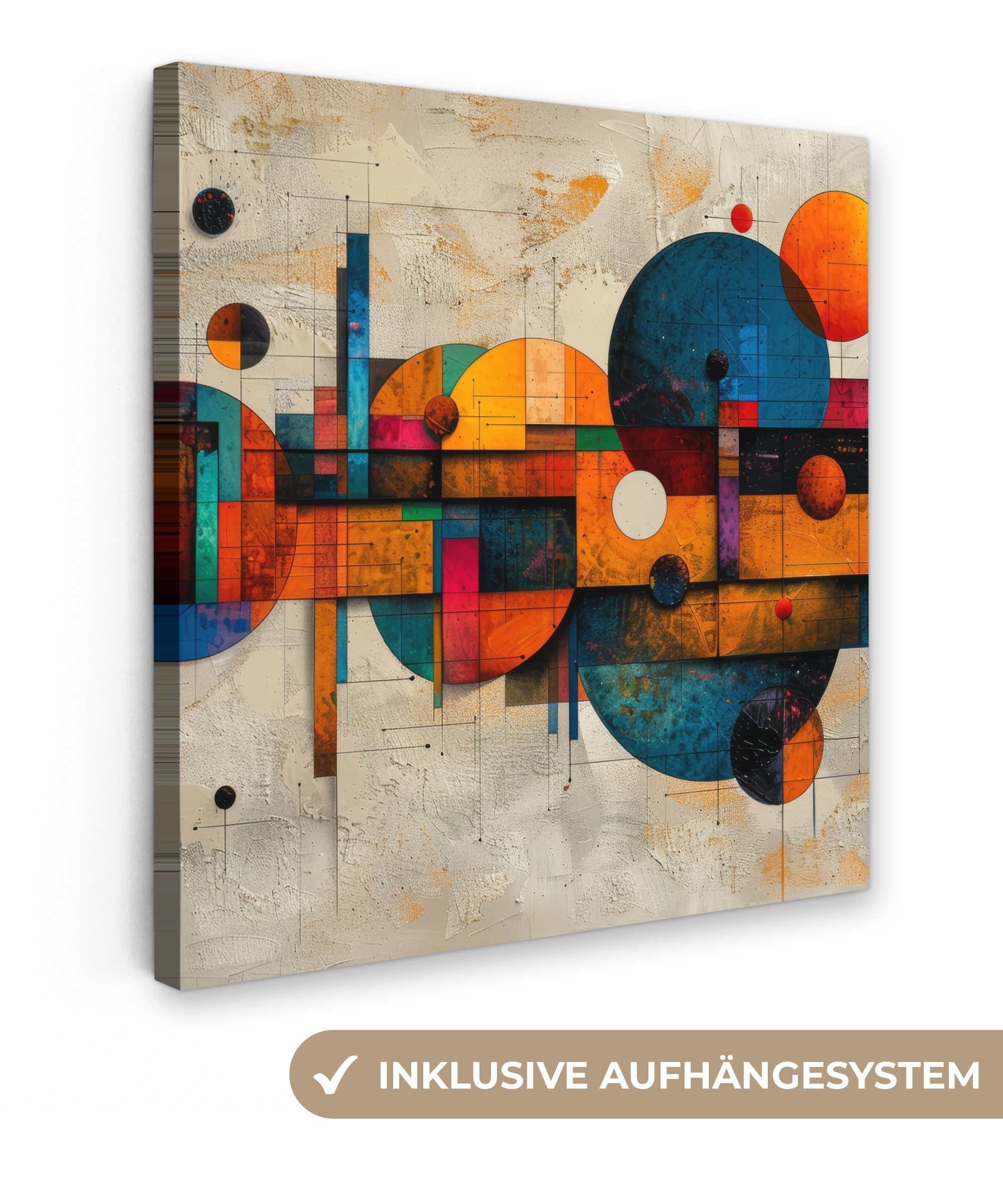 OneMillionCanvasses® Leinwandbild Kunst - Bunt - Modern - Formen, Fotodruck günstig online kaufen