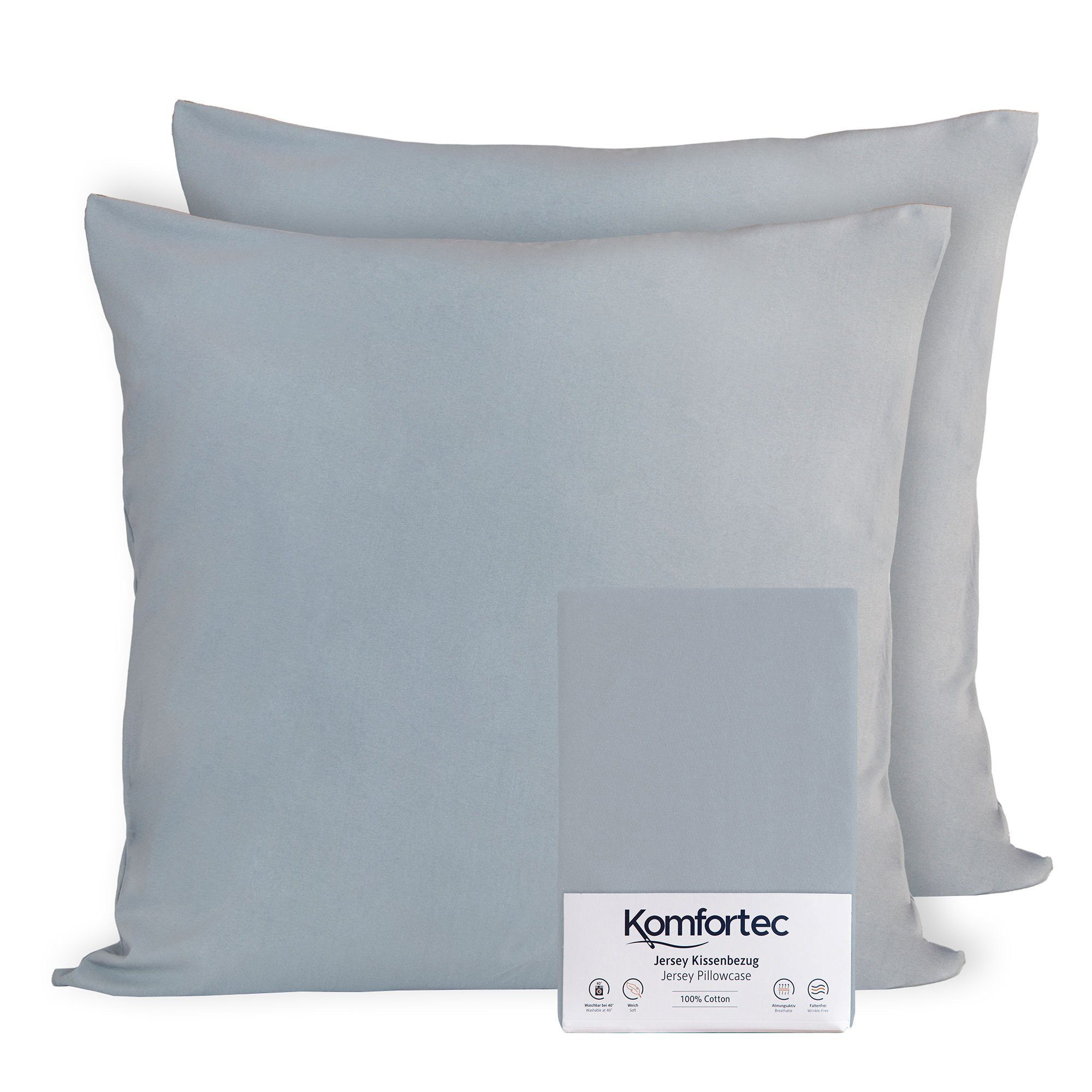 Komfortec Kissenbezug 100% Baumwolle, 150 g/m², (2 Stück), 60 x 60 cm, Kiss günstig online kaufen