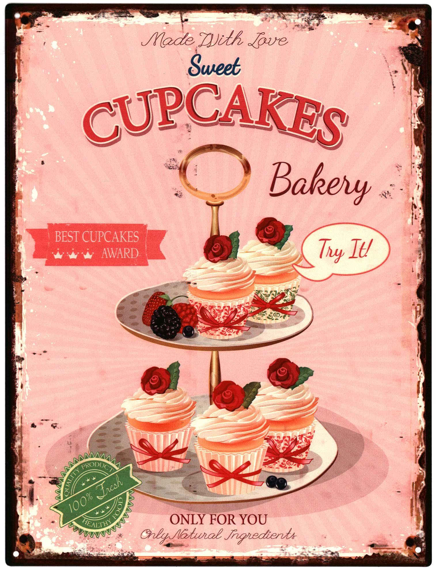 Metallschild Blechschild G1908 Sweet Cupcakes for You 25 x 33