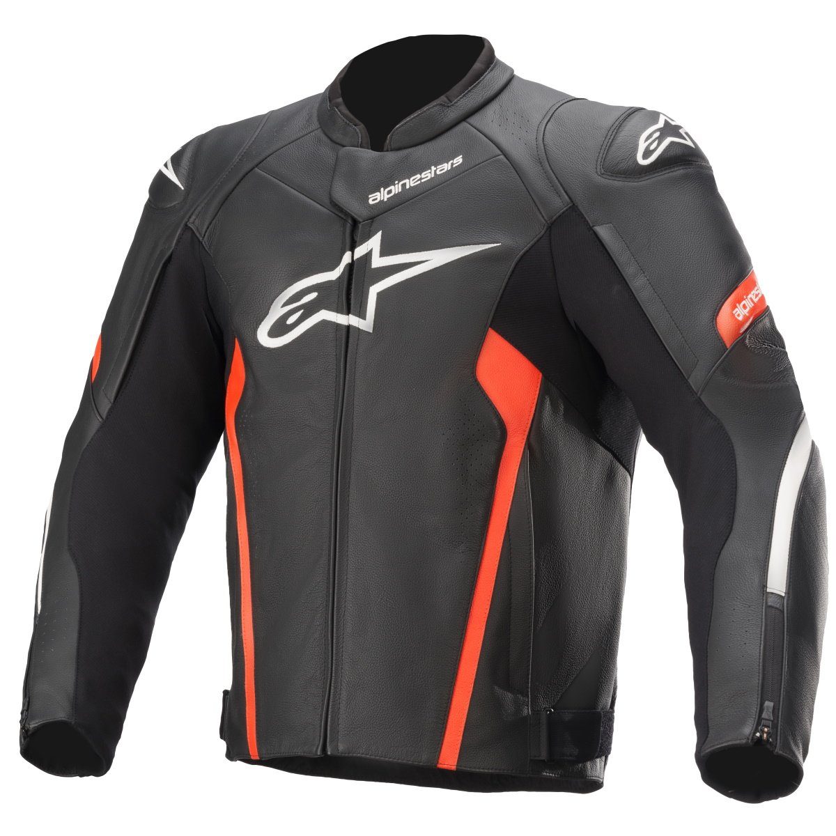 Alpinestars Motorradjacke Alpinestars Faster V2 Lederjacke Herren schwarz/rot atmungsaktiv