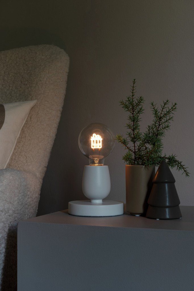 KONSTSMIDE LED Tischleuchte Geschenk, Weihnachtsdeko, LED wechselbar, bernsteinfarben, mit 6h Timer, 1 bernsteinfarbene Diode