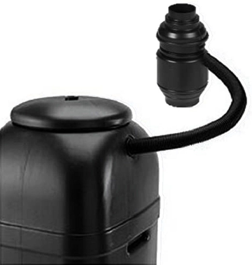 Kreher Regentonne 100 Liter mit Standfuß, Füllautomat und Hahn in Schwarz, 100 l