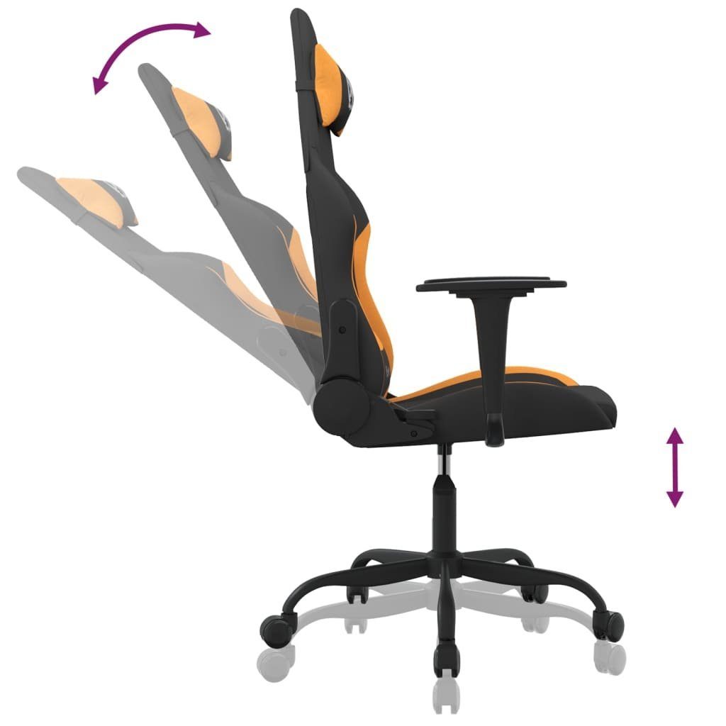 vidaXL Dunkelgelb Orange St) und Gaming-Stuhl | Schwarz Stoff (1 Massagefunktion Dunkelgelb mit Gaming-Stuhl