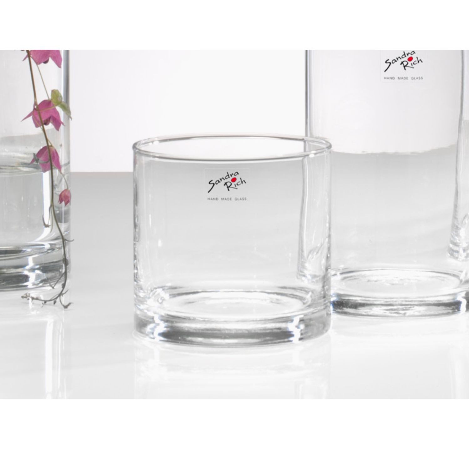 Sandra Rich Dekovase Cyli, Hot Cut, Transparent, Windlicht, Teelichthalter, Kerzenglas, H: 10cm