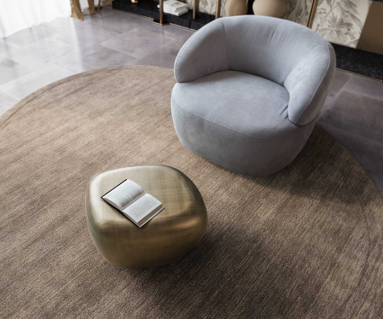 DELIFE Couchtisch Caramia, Metallic Gold 55x45 cm Couchtisch