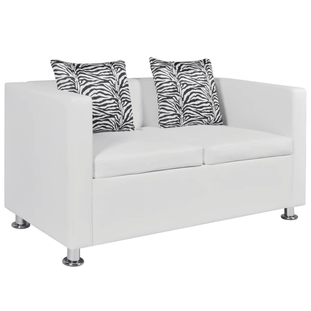 2-Sitzer-Sofa furnicato 2-Sitzer Kunstleder Weiß