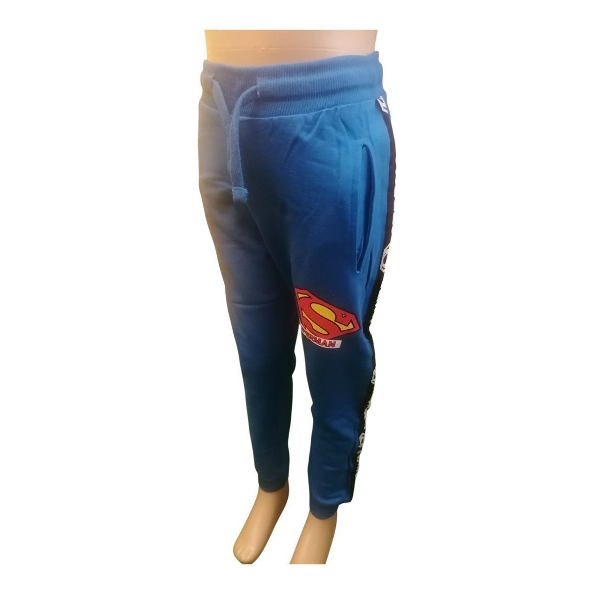 Superman Jogginghose Jogginghose für Jungen 104-134, 100 % Baumwolle, Schwarz/Blau – Superm
