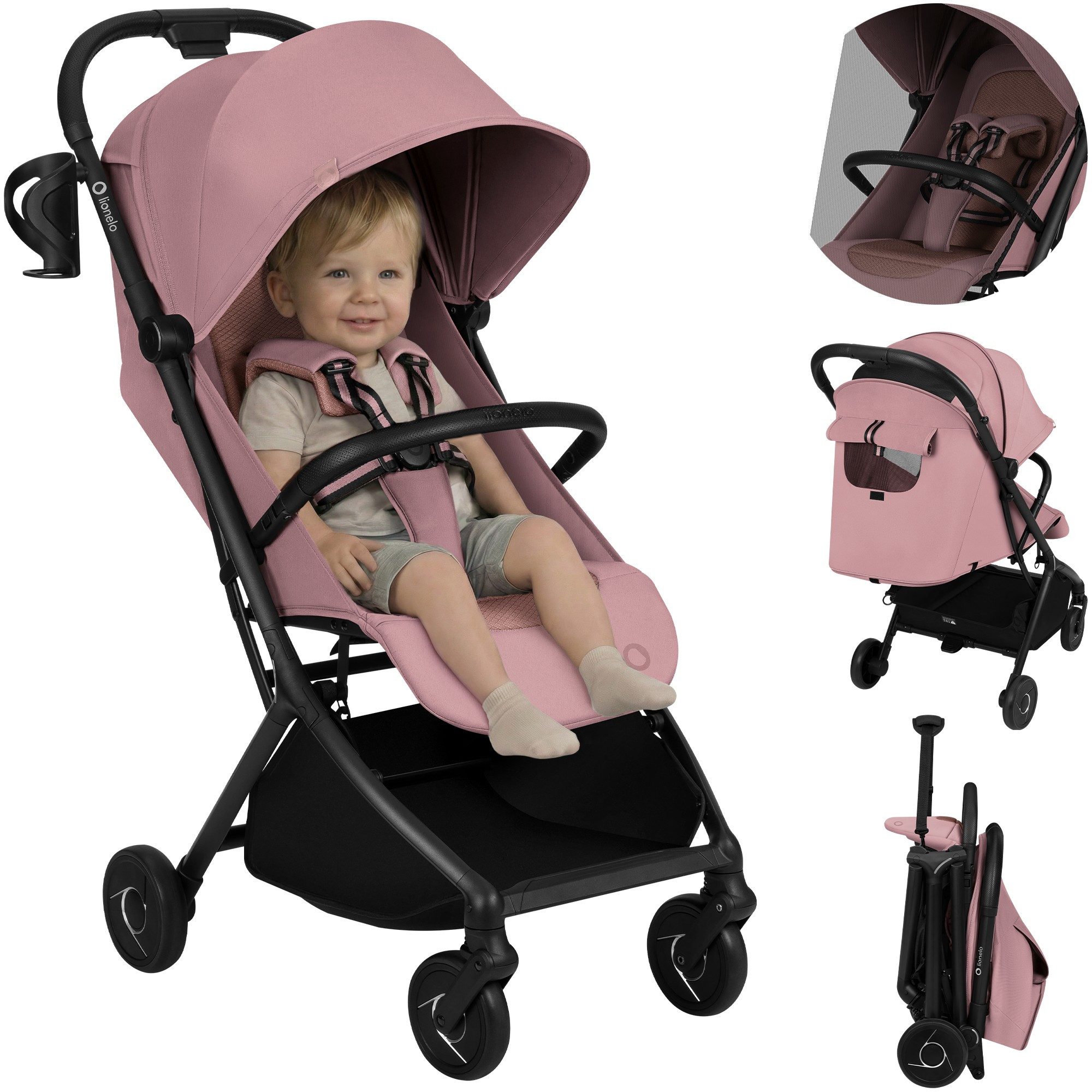 lionelo Kinder-Buggy SIA, (Set), Ultraleicht 5,9kg/18×51×49/Click&Ride/inGrip/Dri-Seat/UPF50+