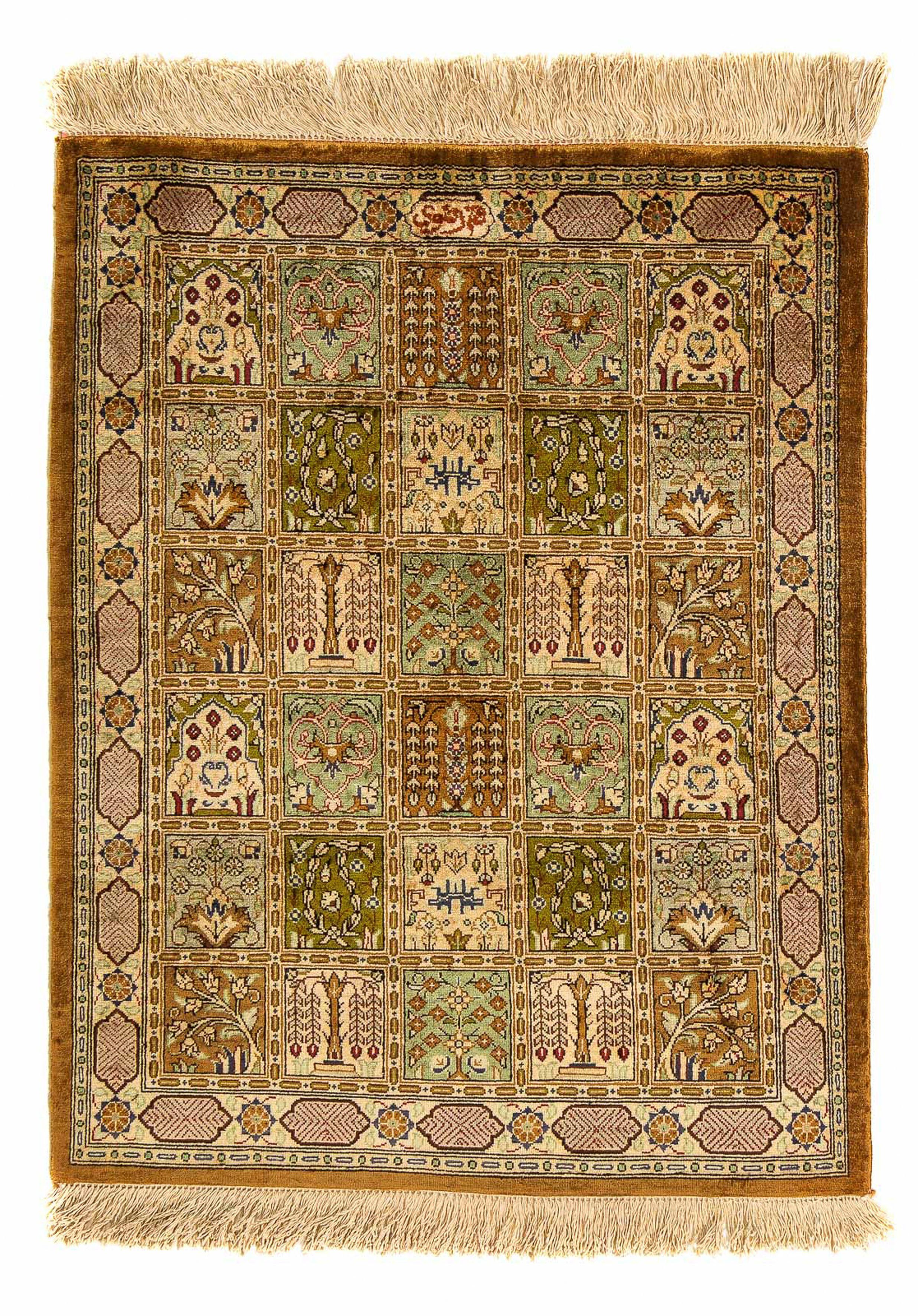 Orientteppich Perser - Ghom - Wohnzimmer, x 54 10 - Zertifikat rechteckig, morgenland, mm, mehrfarbig, mit Einzelstück cm Höhe: Handgeknüpft, 75