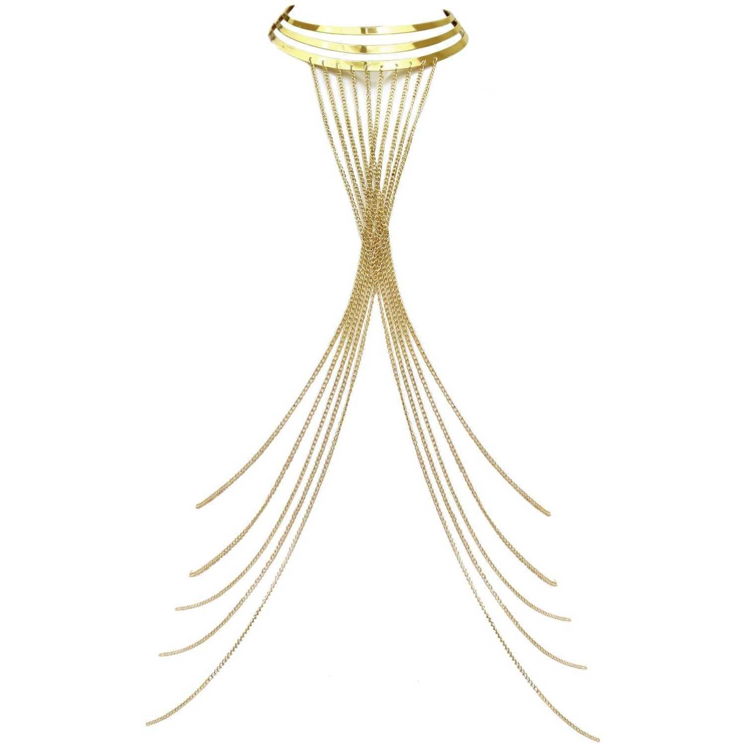 Lange Kette Bodykette mit Halsspange C06 sexy