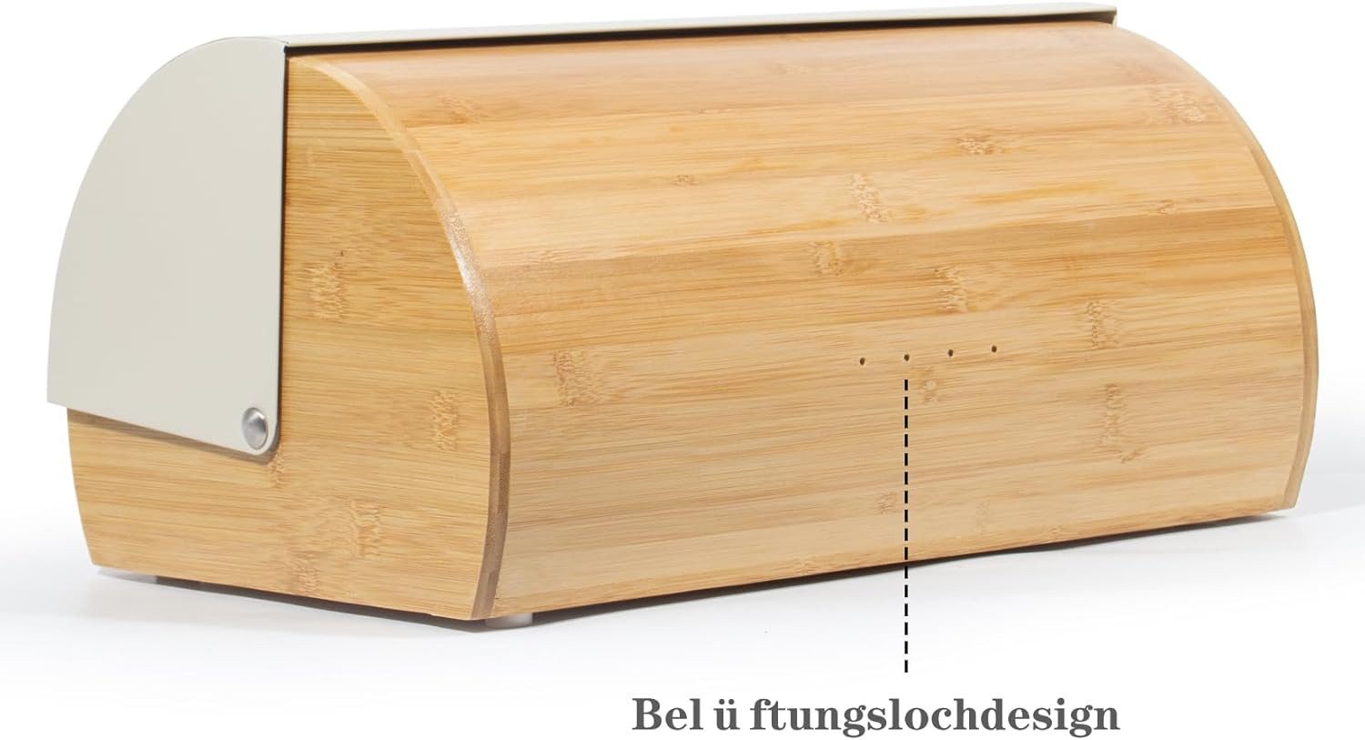 Zedelmaier Brotkasten Brotkasten Bambus mit Rolldeckel Brotbox Rollbrotkasten, (Set, 1x Brotbox mit Deckel inkl. 1x Brotbeutel)
