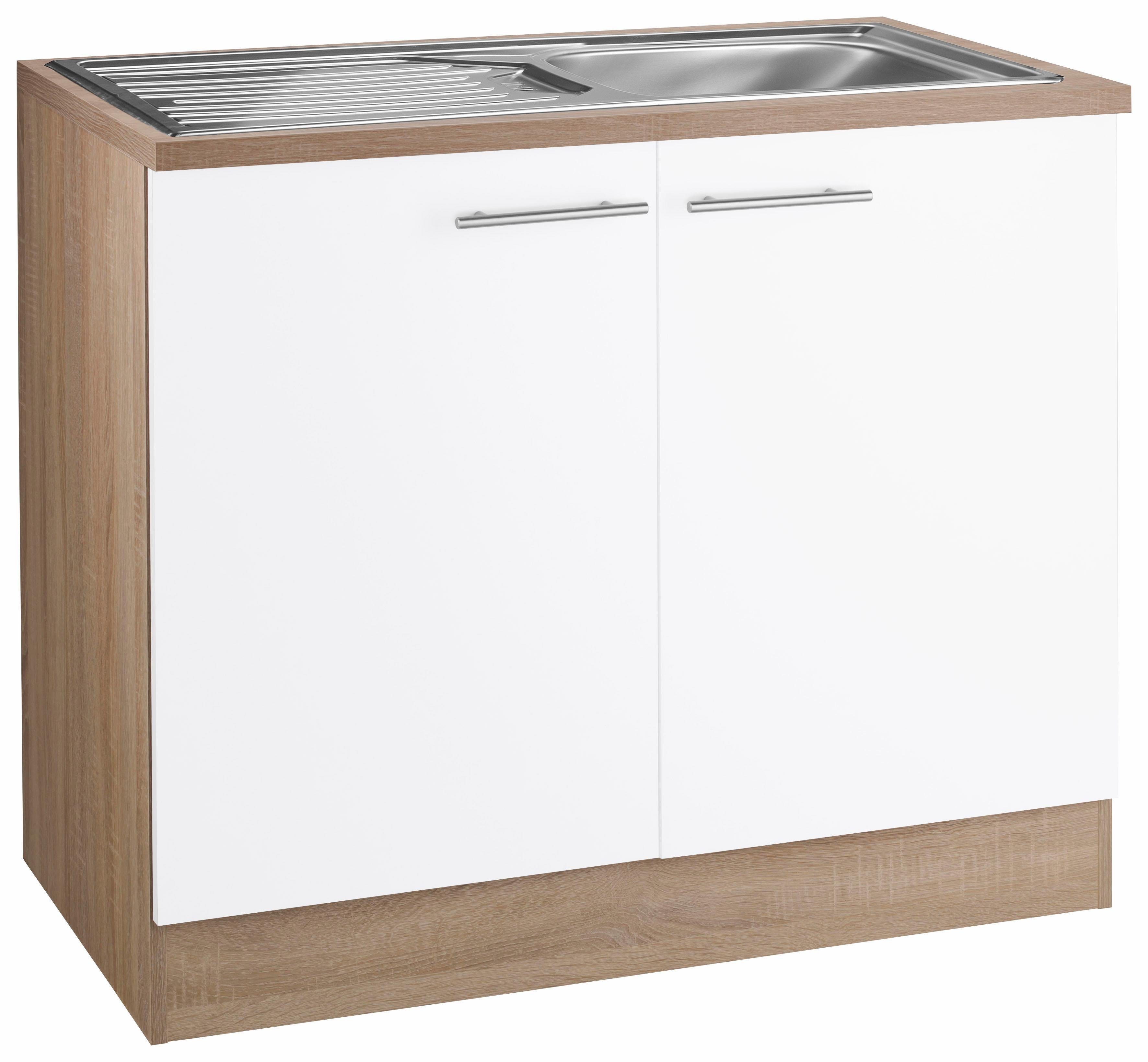 OPTIFIT Spülenschrank Kalmar, Breite 100 cm weiß | Spülenschränke