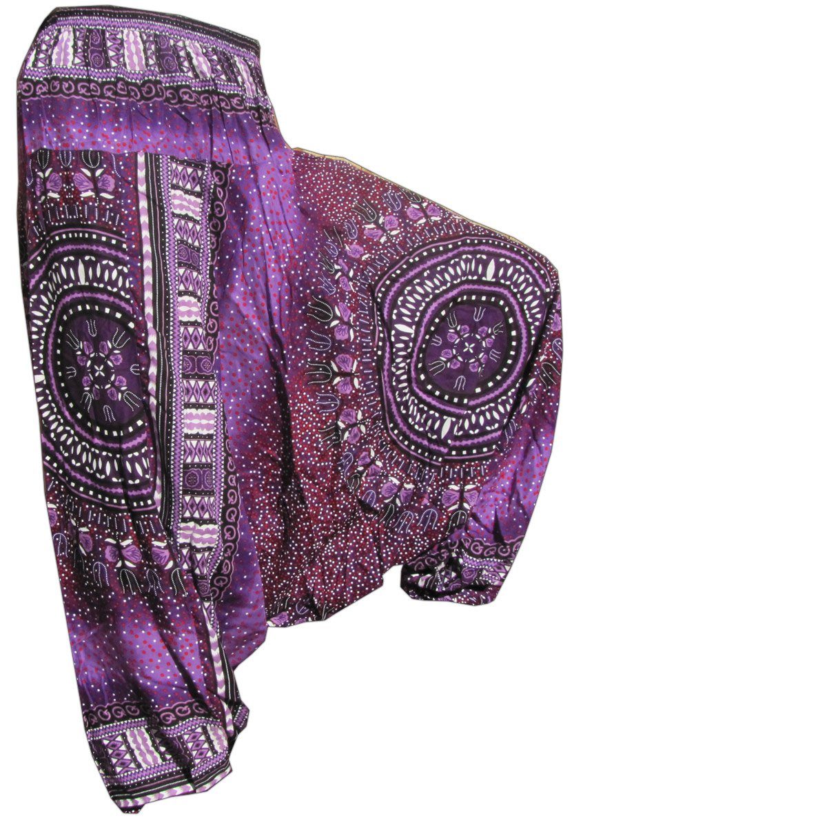 PANASIAM Haremshose Aladinhose Maoi Haremshose aus 100% natürlicher Viskose Pumphose auch als Overall tragbar Damen bequeme Freizeithose Pluderhose