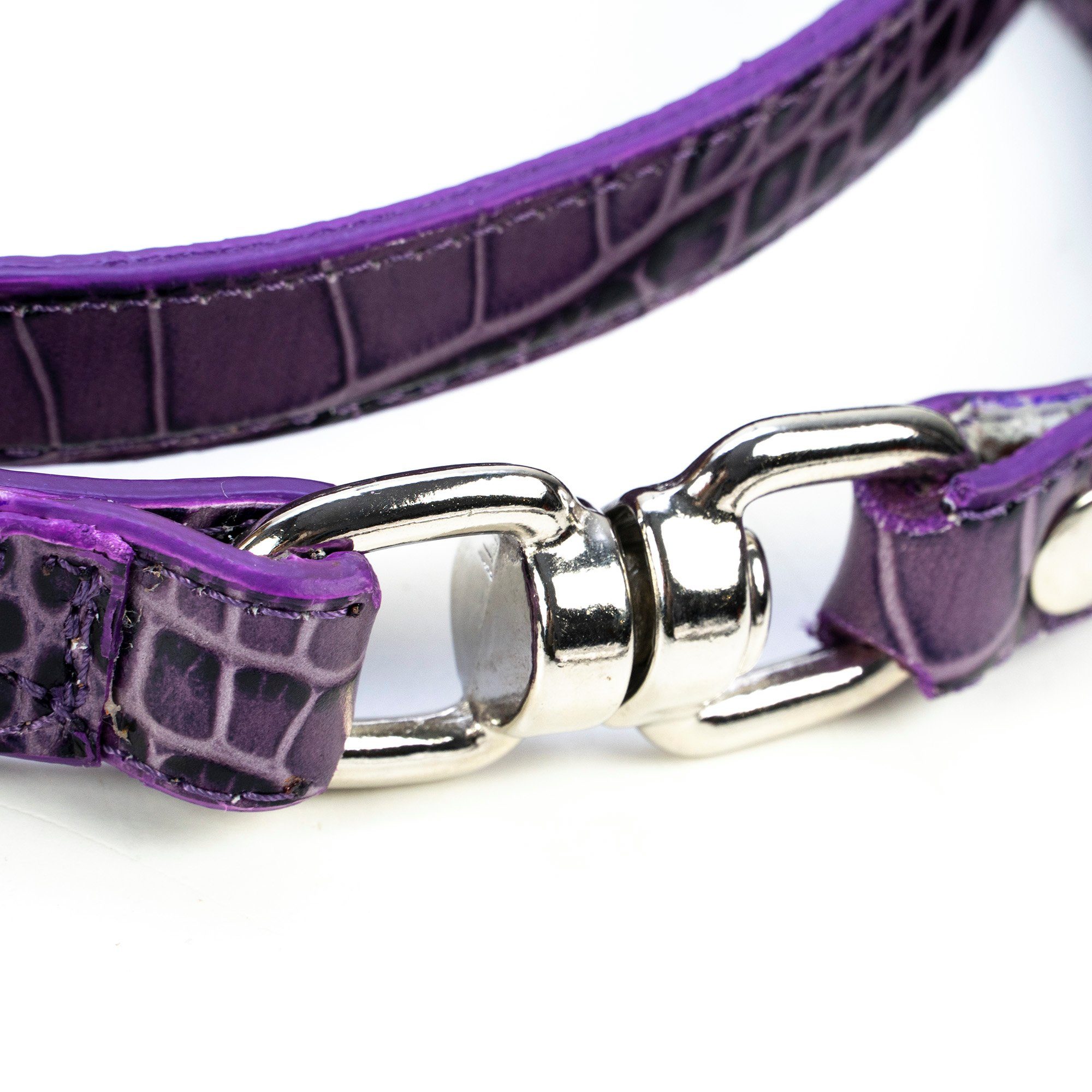 So Milano Hundeleine Kroko-Optik, Leder, Handmade in Italy