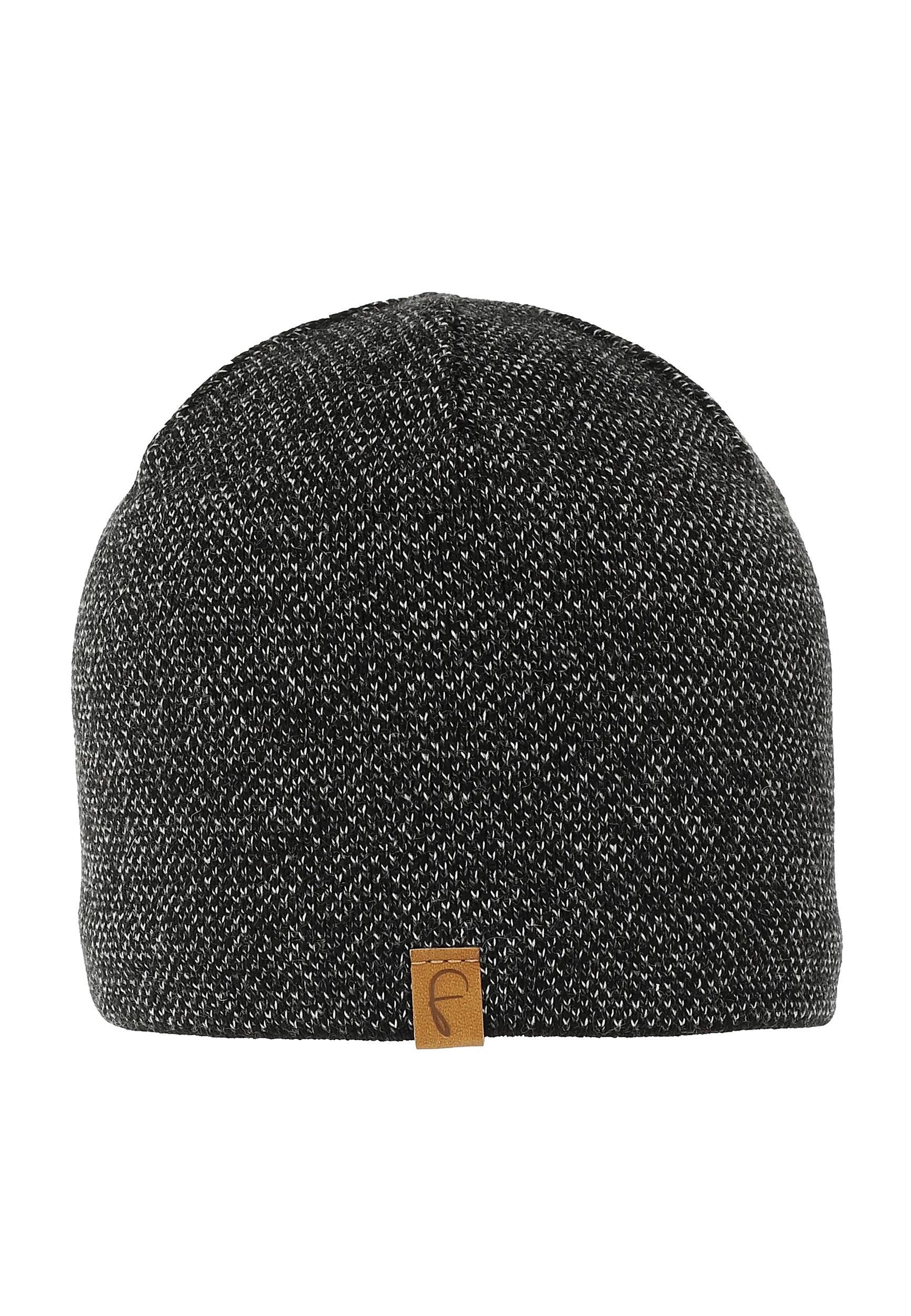 Strickmütze Melange Beanie mit Fleece Innenfutter und Strick